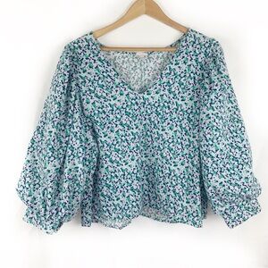 A New Day Voile Balloon Sleeve Blouse in Micro Floral